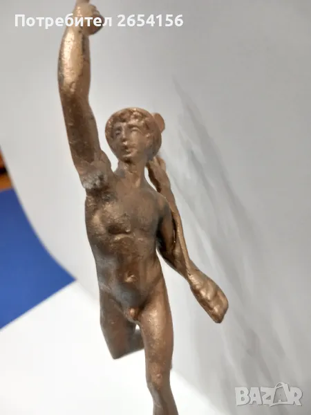 Меркурий бронзова или месингова пластика, снимка 1