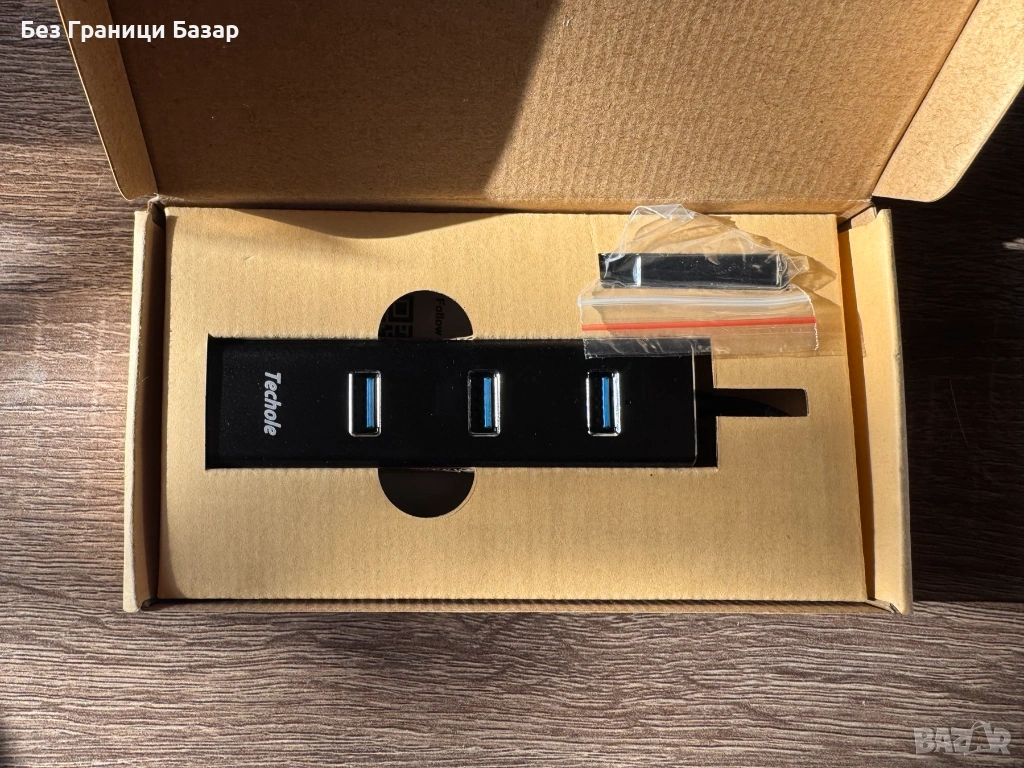 Нов адаптер USB хъб 3 в 1 с Ethernet RJ45 за лаптоп и компютър, снимка 1