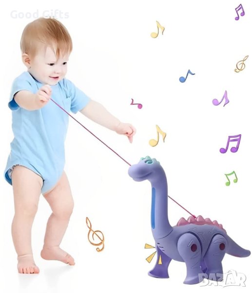 Ходещ и светещ Динозавър, музикален, снимка 1