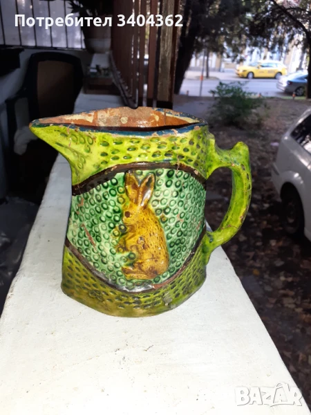 Малка кана троянска керамика подписана, снимка 1