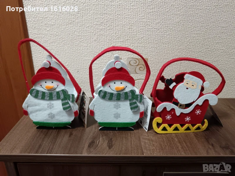 Коледни филцови кошнички за лакомства., снимка 1