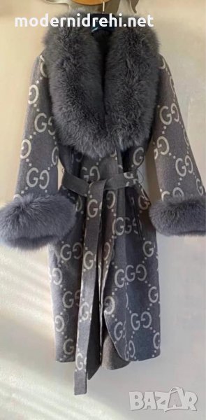 Дамско луксозно палто кашмир вълна и лисица код 197, снимка 1