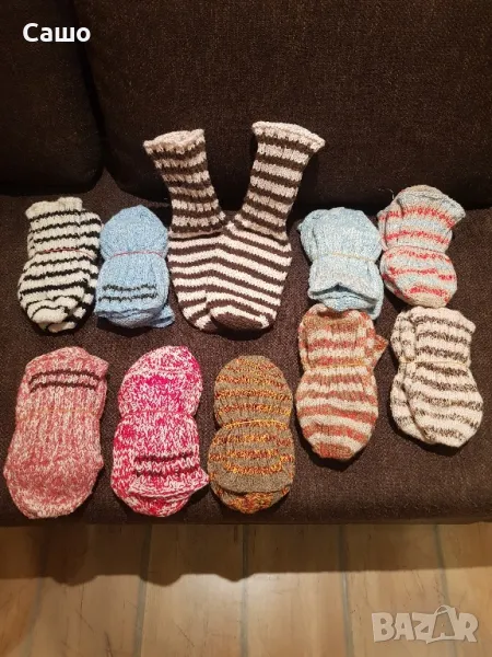Вълнени чорапи плетени от 93г.баба, снимка 1