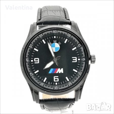 Мъжки Часовник BMW С Черна Кожена Каишка, снимка 1