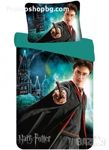 Детски спален комплект Harry Potter, 2 части, 140х200 см, 70x90 см, 100% памук, Многоцветен, снимка 1