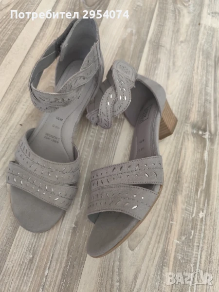 дамски сиви велурени сандали 38номер , снимка 1