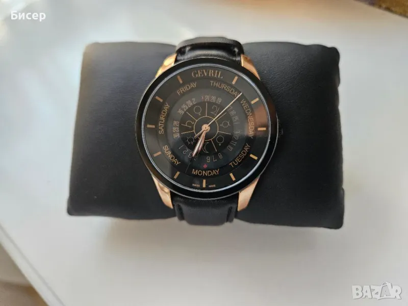 Позлатен швейцарски мъжки автоматичен GEVRIL COLUMBUS Limited Edition., снимка 1