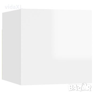 vidaXL ТВ шкаф за стенен монтаж, бял гланц, 30,5x30x30 см(SKU:804499, снимка 1