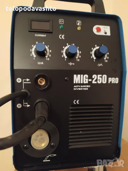 250 Заваръчен / Телоподаващ апарат МАХ PROFESSIONAL MIG 250А - 4м. евро шланг -Телоподаващо, снимка 1