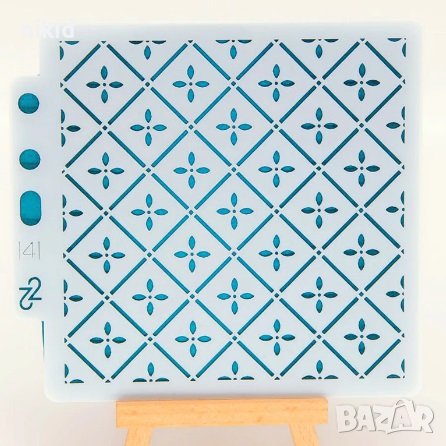 Квадрати с цветя детелини шаблон стенсил спрей торта бисквитки и др, снимка 1