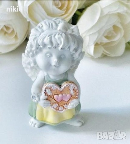 2 вид 3d Право дете ангел гном елф сърце силиконов молд форма калъп фондан гипс шоколад свещ декор, снимка 1