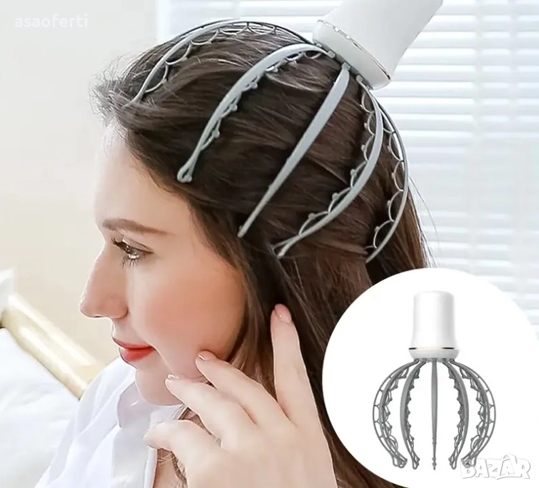 🐙 Електрически Масажор "Baby-Octopus" за Глава – Вибрация, Релаксация и Облекчаване на Умора, снимка 1