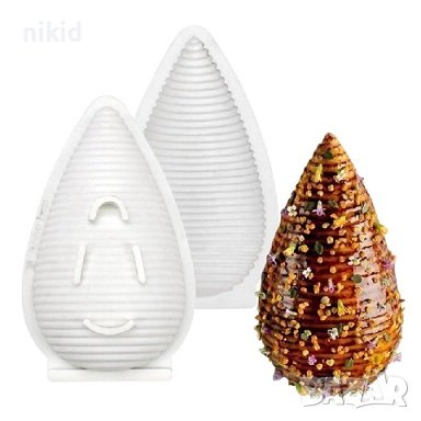 Висока капка на ресни тип пчелен кошер конус силиконов молд форма калъп гипс шоколад украса декор, снимка 1