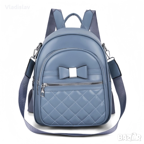 Мини раница с панделка за жени, снимка 1