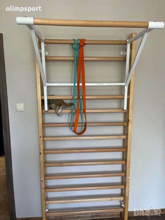 Сгъваема висилка за шведска стена Издържа до 125 кг тегло на трениращия, снимка 1