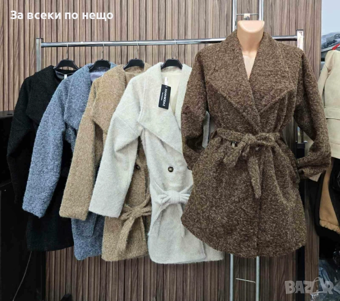 Дамско Палто - Черно, Сиво, Бежово, И Кафяво Код I_102, снимка 1