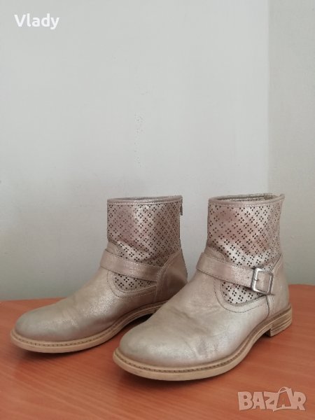 Кожени боти в златисто, 35 номер, снимка 1