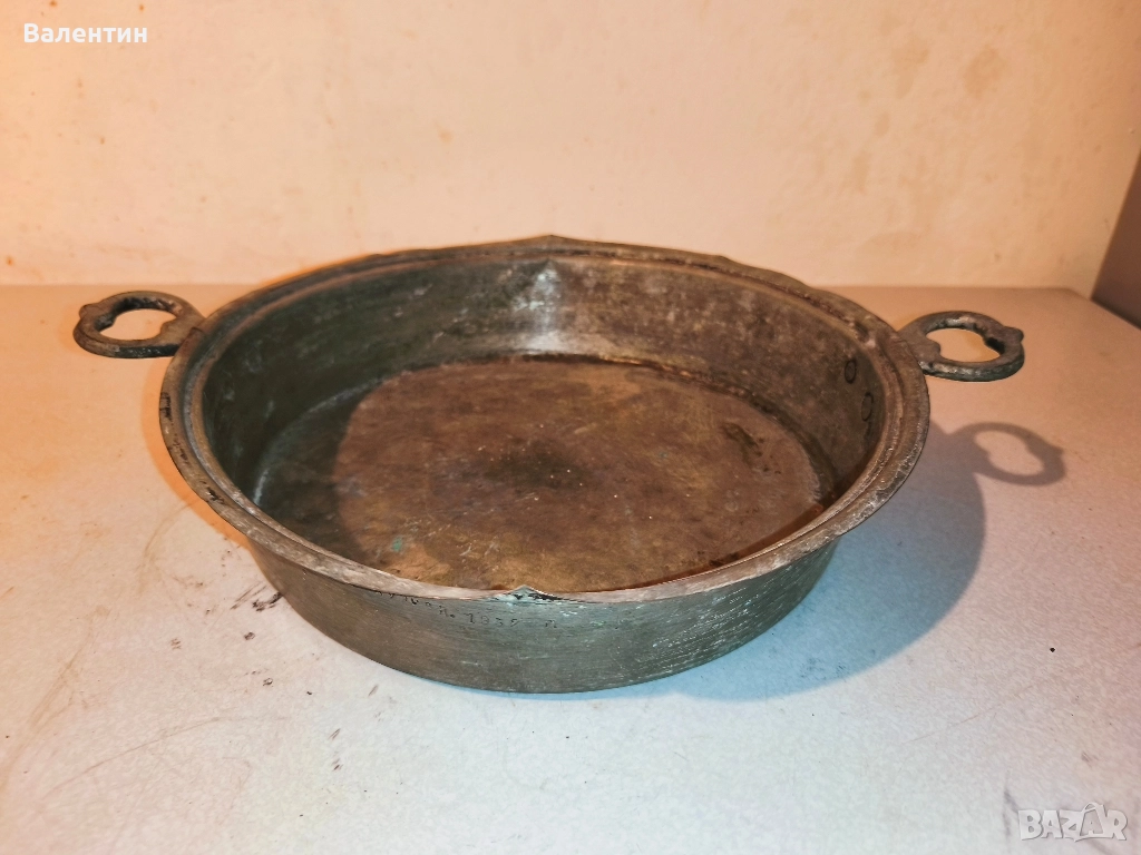 Бакърена тава с НАДПИС, снимка 1