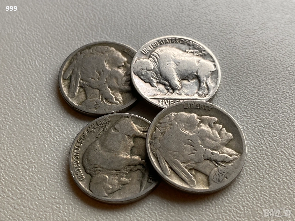 5 цента 1923, 1926, 1936 САЩ - Бъфало, Бизон, Индианска глава, снимка 1