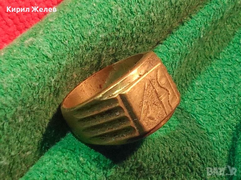 Стар Пръстен Бронзов с РЕТРО ОРНАМЕНТИКА РЪЧНА МАЙСТОРСКА ИЗРАБОТКА  20352, снимка 1