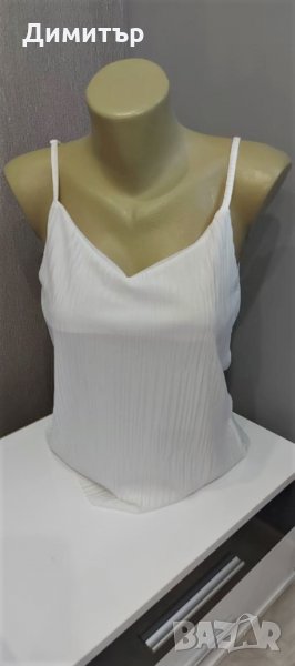 РАЗПРОДАЖБА!!! Нов дамски бял топ/потник, снимка 1