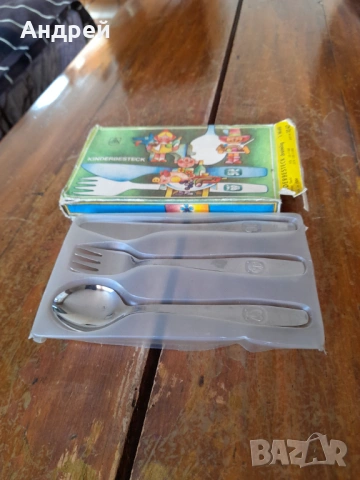Стари детски прибори за хранене, снимка 3 - Други ценни предмети - 53443834