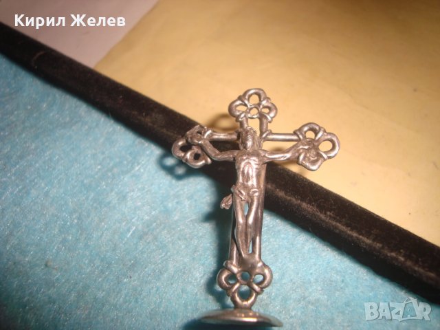 СТАРО НАСТОЛНО СРЕБЪРНО РАЗПЯТИЕ СРЕБРО 800 СРЕБЪРЕН КРЪСТ СТАТУЕТКА МАЙСТОРСКА РЯДКАИЗРАБОТКА 25111, снимка 6 - Антикварни и старинни предмети - 34853084