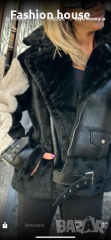 Жакет /Яке с еко косъм и еко кожа, снимка 3 - Якета - 43092021