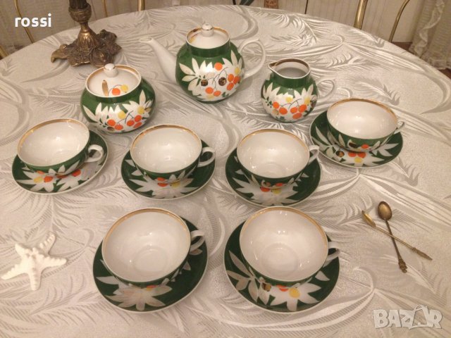 Руски порцелан Дулево Сервиз за чай кафе нов пълен комплект, снимка 2 - Антикварни и старинни предмети - 39519782
