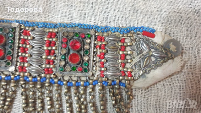 Старинен накит от сачан и цветни камъни, снимка 3 - Антикварни и старинни предмети - 50448527
