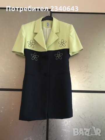 Продавам елегантно с бродерия дълго сако до коляното , снимка 3 - Сака - 33350002