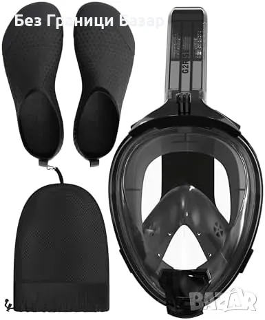 Нова Маска за шнорхел с аква обувки, лека и против замъгляване за море