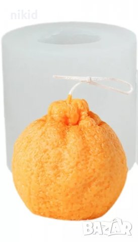 3D Мандарина Портокал силиконов молд форма калъп фондан шоколад гипс свещ, снимка 6 - Форми - 38030621