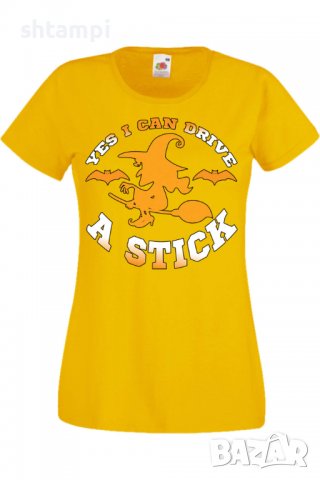Дамска тениска Yes I Can Drive A Stick,Halloween,Хелоуин,Празник,Забавление,Изненада,Обичаи,, снимка 9 - Тениски - 38144318