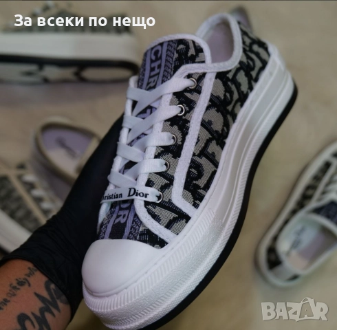 Dior Oblique Дамски Маратонки С Кутия👟Дамски Спортни Обувки Бяло/бежаво/черно Код S76, снимка 2 - Маратонки - 52411382