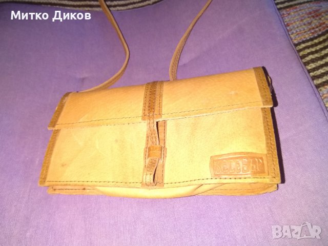 Чанта за през рамо Несебър от соца 1980г нова естествена кожа 21х12х5см, снимка 4 - Чанти - 38217645