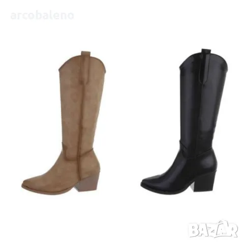 Дамски уестърн и байкърски ботуши, 2цвята 