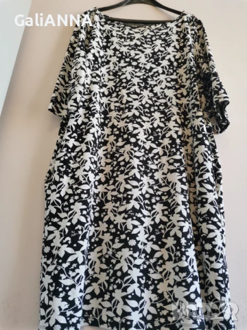 СТРАХОТНА ЕФЕКТНА И ЕЛЕГАНТНА РОКЛЯ 3XL-4XL, снимка 2 - Рокли - 50926998