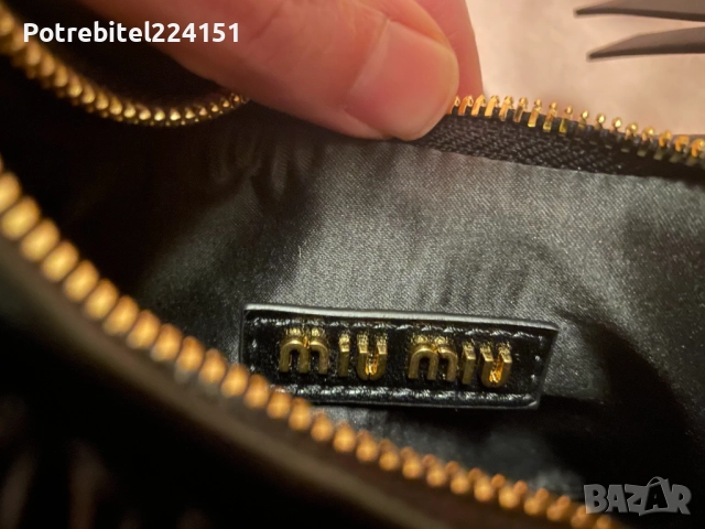 Дамска чанта Miu Miu Wander Black Womens 100% leather, снимка 5 - Чанти - 52436748