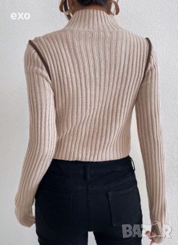 Къс пуловер, Секси пуловер, Ефектна есенно зимна блуза, снимка 2 - Блузи с дълъг ръкав и пуловери - 43237598