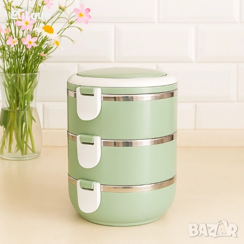 Ефективна и практична тройна кутия за съхранение на храна, снимка 3 - Други - 52894805