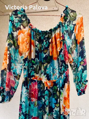 Дълга рокля Италия коприна и вискоза, снимка 3 - Рокли - 47456421