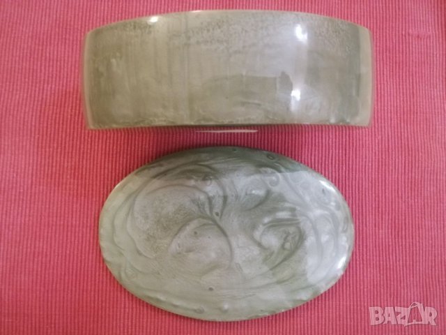 Кутия за бижута от зелен каталин СССР. , снимка 12 - Антикварни и старинни предмети - 32813754