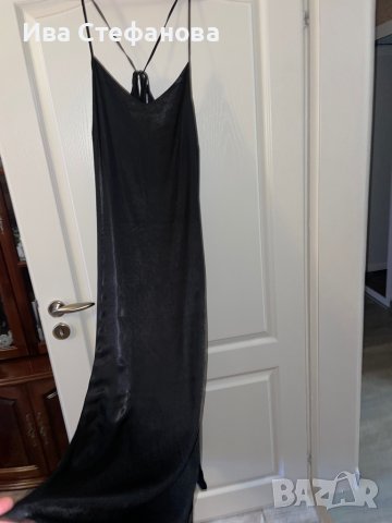Черна лятна  нова сатенена парти коктейлна рокля Reserved , снимка 2 - Рокли - 37261091