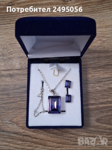 Елегантен сребърен комплект бижута, снимка 3 - Бижутерийни комплекти - 53530199