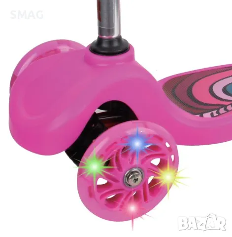 Тротинетка за момиче Фуксия с LED осветени колела S_1194917, снимка 2 - Скутери и тротинетки - 48569711