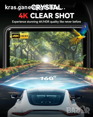 F4 4K камера за кола – предна, с тъчскрийн, гласови команди, 32GB карта, снимка 3 - Аксесоари и консумативи - 50796686