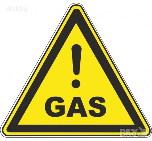 Нов стикер Внимание газ, PVC, 106х94 мм