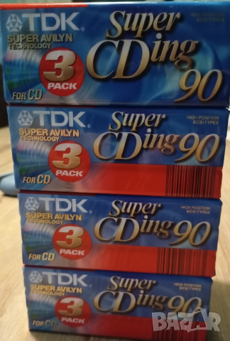 Лот от 12 бр чисто нови хромни касети TDK Super CDing 90