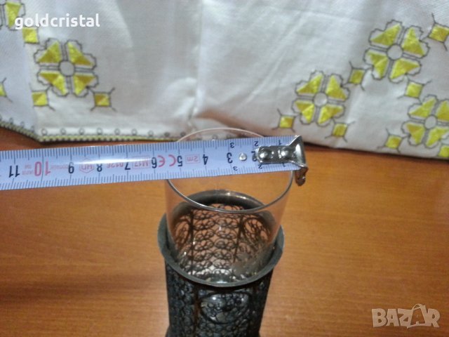 Руски посребрен стакан подстакан  филигран , снимка 5 - Антикварни и старинни предмети - 43899469